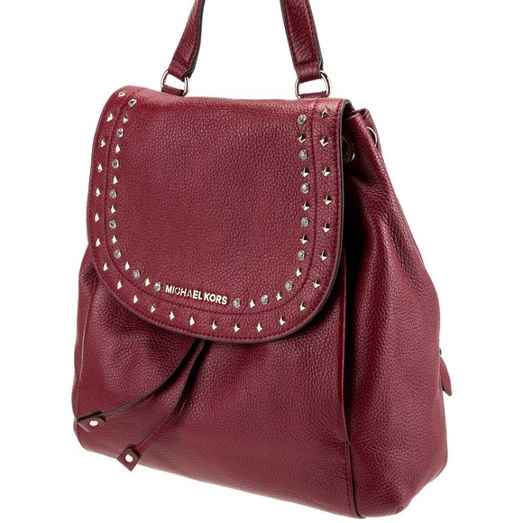 Michael Kors Handbags - Michael Kors Riley Large Pebbled Leather Backpack in Mulberry Wine Red in EX con